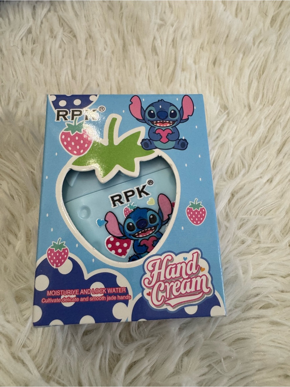 RPK Lilo &Stitch Strawberry shape container Hand Cream - Light Blue